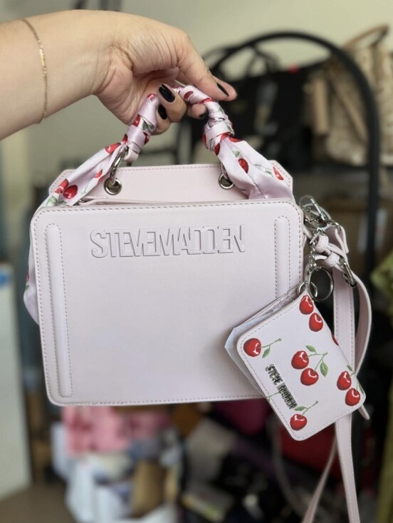 Steve Madden Handbags - Steve Madden Pink Cherry Satchel with Charm
